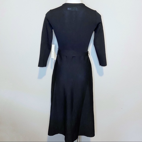 SOLD.    NWT Eliza J Fit and Flare Tie Waist Sweater Dress - Picture 6 of 8